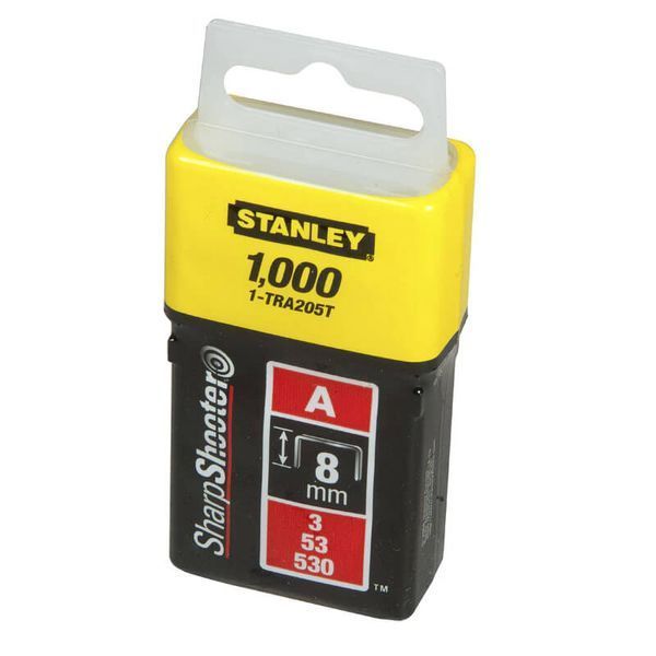 Скоби тип А висотою 8 мм, для степлера ручного Light Duty, в упаковці 1000 шт STANLEY 1-TRA205T 1-TRA205T фото