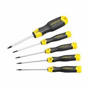 Набір викруток CushionGrip, 5 штук, Torx: №: TT5, TT6, TT8, TT10, TT15 STANLEY STHT2-65155 STHT2-65155 фото