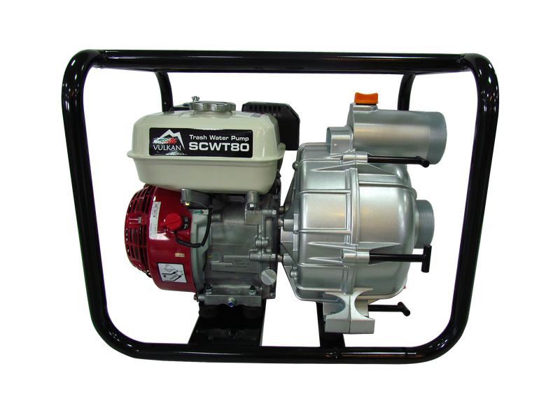 Мотопомпа рукав 75мм, 58м3/год, дв. Honda GX200, підйом 26м, брудна вода, SCWT80H SCWT80H фото