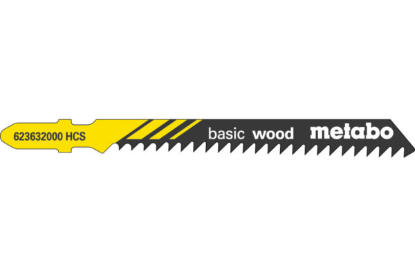 5 пилкових полотен Metabo для лобзиків «basic wood». 74/ 3.0 мм (623632000)