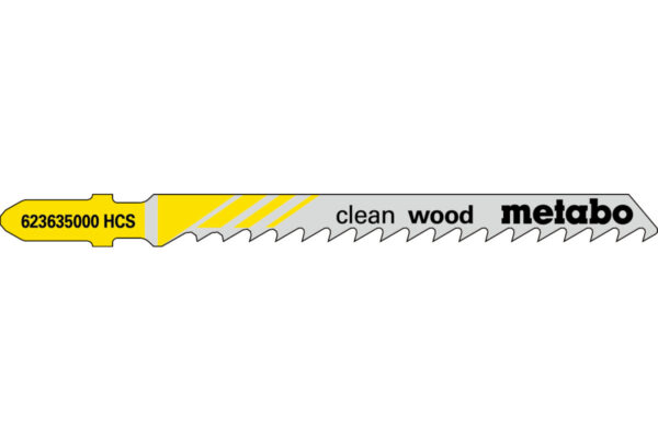 5 пилкових полотен Metabo для лобзиків «clean wood». 74/ 4.0 мм (623635000)