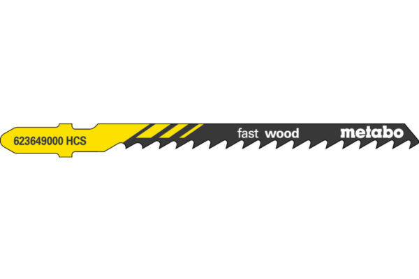 5 пилкових полотен Metabo для лобзиків «fast wood». 74/ 4.0 мм (623649000)