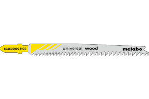 5 пилкових полотен Metabo для лобзиків «universal wood». 91 мм/progr. (623675000)