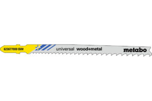 5 пилкових полотен Metabo для лобзиків «universal wood + metal». 106 мм/progr. (623677000)