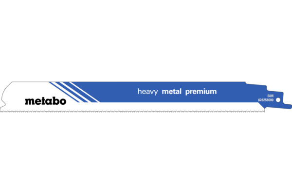 2 пилкових полотна Metabo для шабельних пилок «heavy metal premium». 225 x 0.9 мм (628258000)