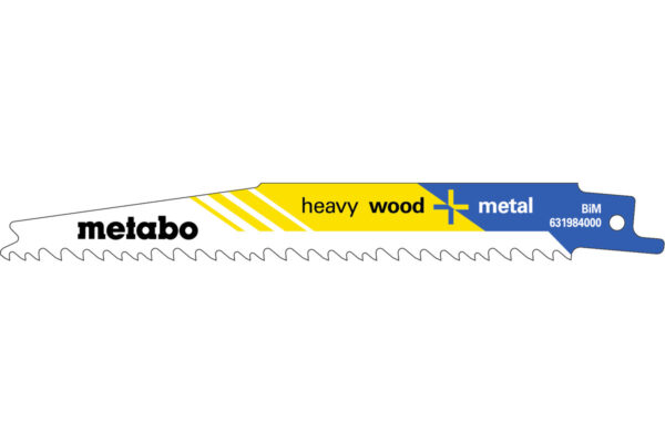 25 пилкових полотен Metabo для шабельних пилок «heavy wood + metal». 150 x 1.25 мм (628250000)