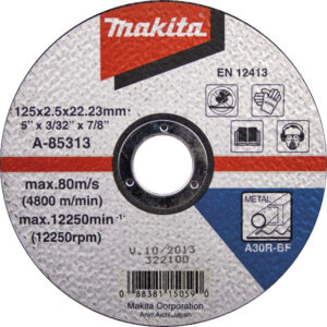 Відрізний диск для нержавіючої сталі 125х1,6 A36S, плаский MAKITA B-46931