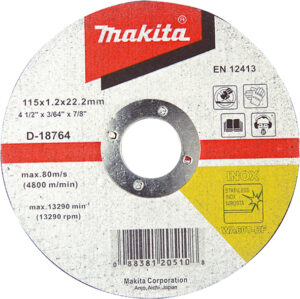 Тонкий відрізний диск для нержавіючої сталі 115х1,2 60Т, вигнутий MAKITA D-18817