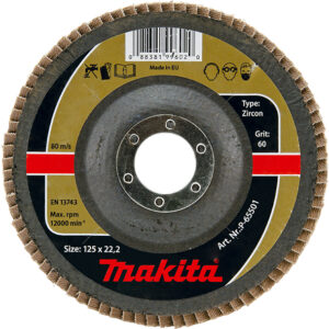 Пелюстковий шліфувальний диск 180х22,23 К120, цирконій MAKITA P-65604