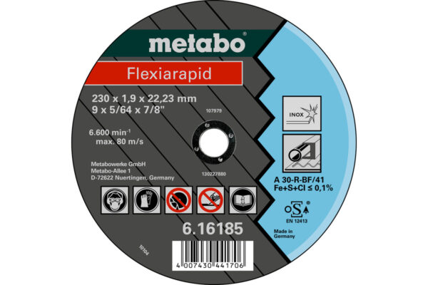 Відрізний диск Metabo 115×1,6×22,23 Inox, TF 41 (616181000)