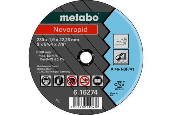 Відрізний диск Metabo 115 x 1,0 x 22,23 Inox, TF 41 (616270000)