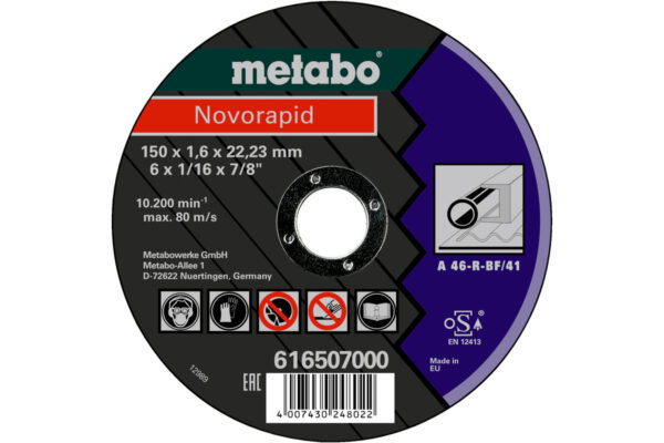 Відрізний диск Metabo 150 x 1,6 x 22,23 мм, сталь, TF 41 (616507000)