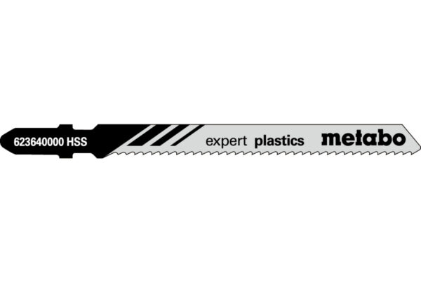 5 пилкових полотен Metabo для лобзиків «expert plastics». 74/ 2.0 мм (623640000)