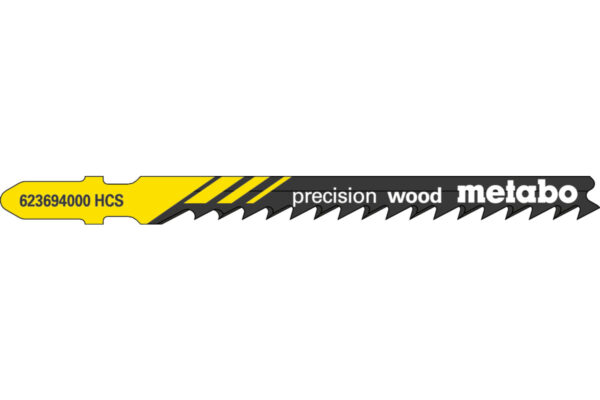 5 пилкових полотен Metabo для лобзиків «precision wood». 74 4.0 мм (623694000)