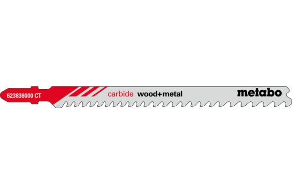 3 пилкових полотна Metabo для лобзиків «carbide wood + metal». 108/3.5 – 5 мм (623836000)