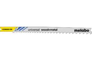 5 пилкових U – подібних полотен Metabo для лобзиків «universal wood + metal». 107 мм (623906000)