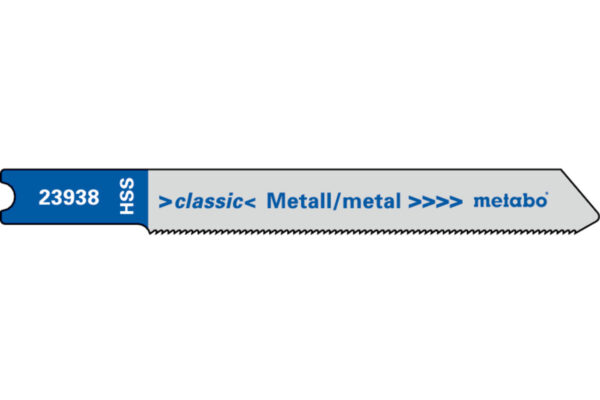5 пильних U – подібних полотен Metabo для лобзика. метал. classic. 52/0.7 мм (623938000)