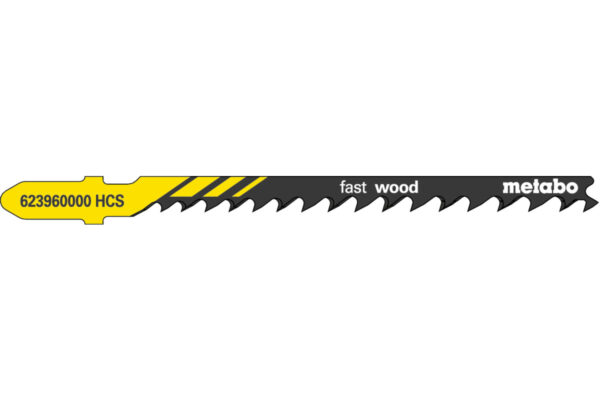5 пилкових полотен Metabo для лобзиків «fast wood». 74 мм/progr. (623960000)