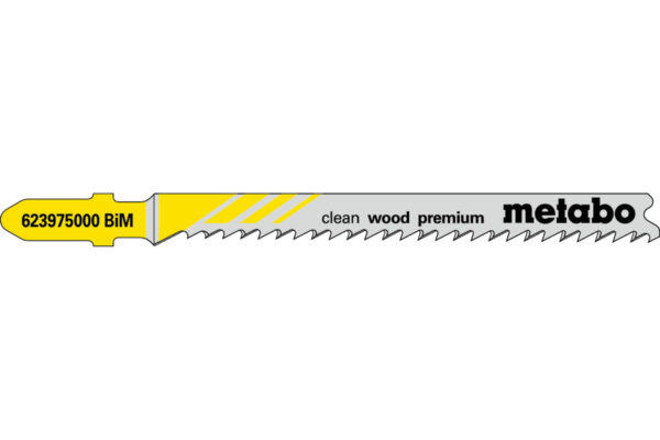 5 пилкових полотен Metabo для лобзиків «clean wood premium». 74/ 2.7 мм (623975000)