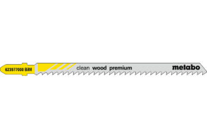 5 пилкових полотен Metabo для лобзиків «clean wood premium». 105/ 3.0 мм (623977000)