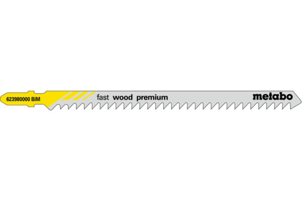 5 пилкових полотен Metabo для лобзиків «fast wood premium». 126/ 4.0 мм (623980000)