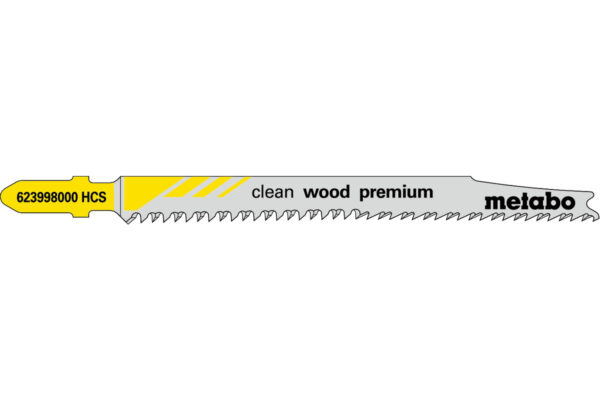 5 пилкових полотен Metabo для лобзиків «clean wood premium». 93/ 2.2 мм (623998000)