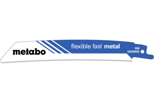 5 пилкових полотен Metabo для шабельних пилок «flexible fast metal». 150 x 1.1 мм (626568000)