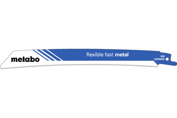 5 пилкових полотен Metabo для шабельних пилок «flexible fast metal». 225 x 1.1 мм (626569000)