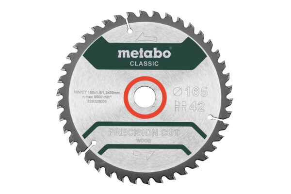 Пиляльний диск Metabo “precision cut wood – classic”, 165×20 Z42 WZ 5° (628026000)