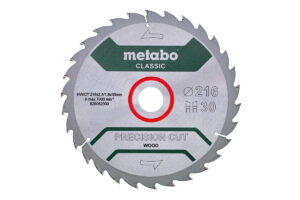 Пилкове полотно Metabo “precision cut wood – classic”, 216×30, Z30 WZ 22° (628062000)
