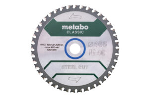 Пилкове полотно Metabo «steel cut – classic», 165×20 Z40 FZFA/FZFA 4° /B (628651000)