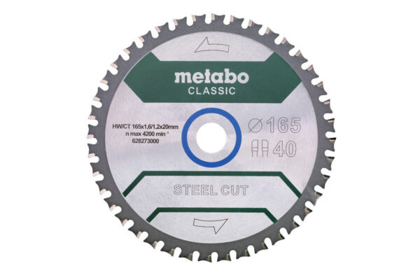 Пилкове полотно Metabo «steel cut – classic», 165×20 Z40 FZFA/FZFA 4° (628273000)