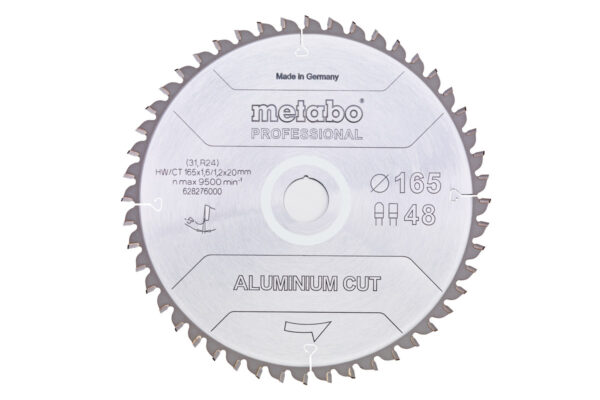 Пилкове полотно Metabo «aluminium cut – professional», 190×30 Z52 FZ/TZ 5°neg (628296000)
