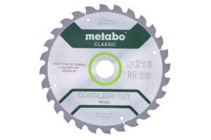 Пилкове полотно Metabo «cordless cut wood – classic», 216×30 Z28 WZ 5° (628284000)