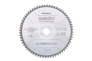 Пилкове полотно Metabo «aluminium cut – professional», 254×30 Z72 FZ/TZ 5°neg (628447000)