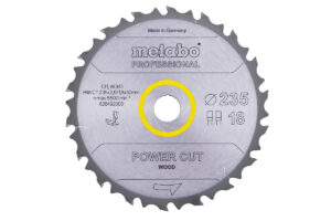 Пилкове полотно Metabo «power cut wood — professional», 235×30 Z18 FZ/FA 10° (628492000)