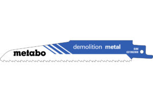 5 пилкових полотен Metabo для шабельних пилок «demolition metal». 150 x 1.6 мм (631992000)